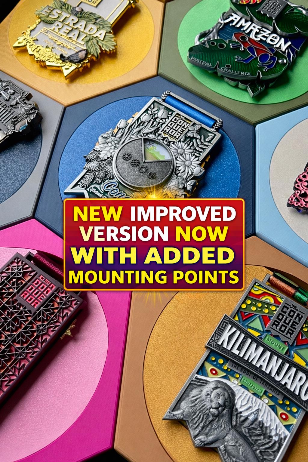 Honeycomb Medal Holder | Large | Dual Colour | 36+ Colours | Made in The UK | Worldwide Shipping