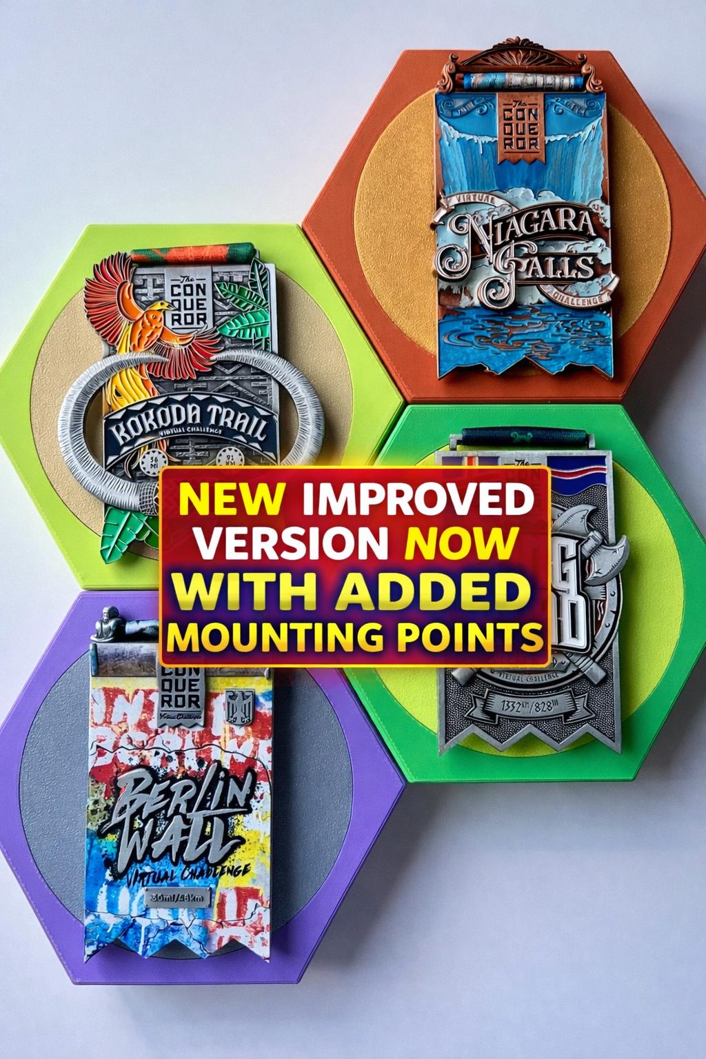 Honeycomb Medal Holder | Small | Dual Colour | 36+ Colours | Made in The UK | Worldwide Shipping